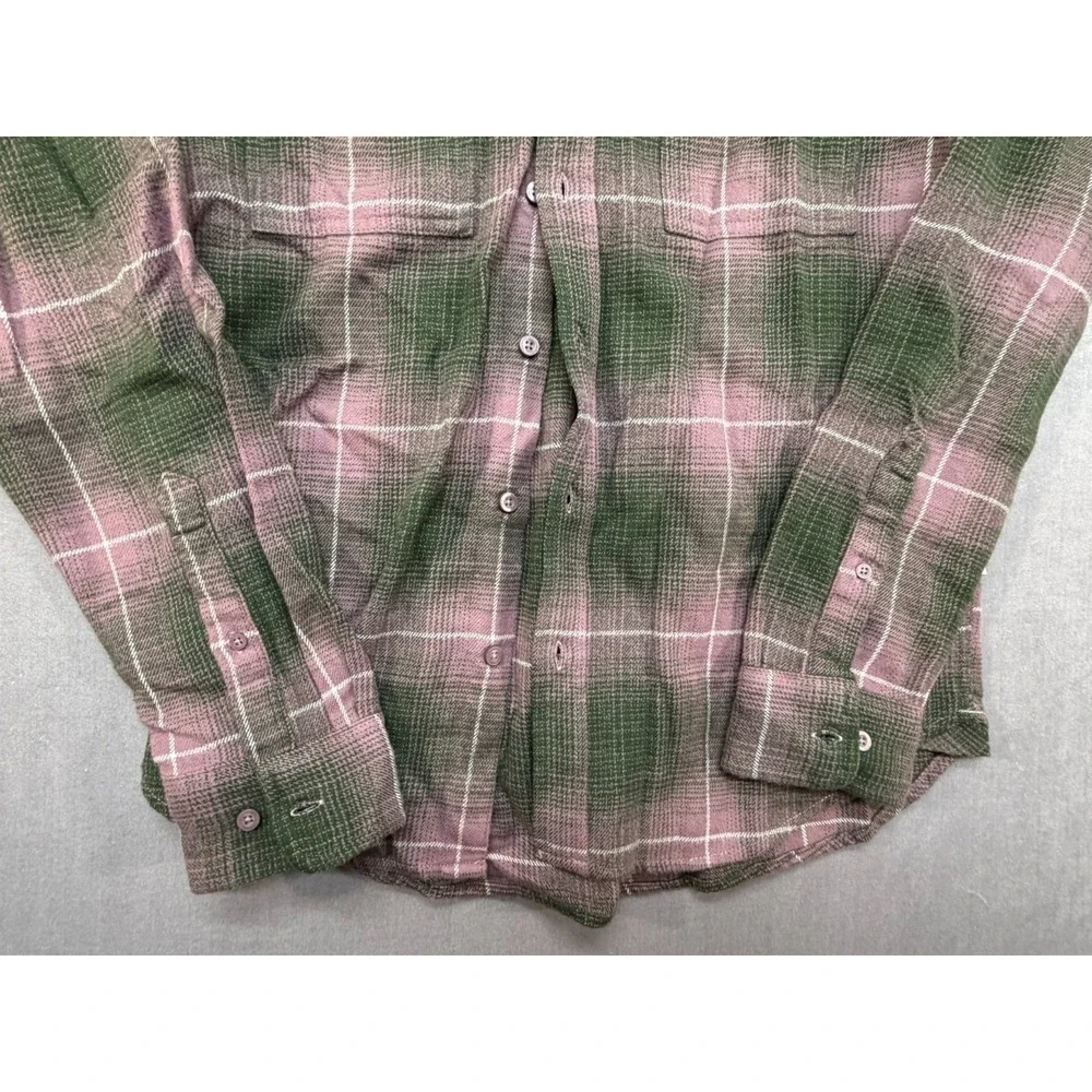 New The North Face Men Arroyo Long sleeve Flannel Shirt Green Purple Size Small